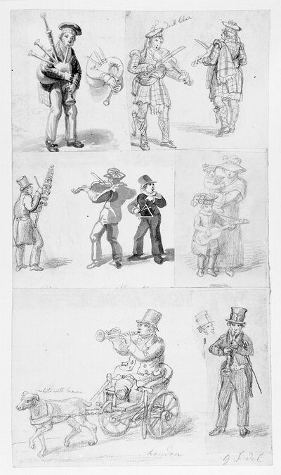 Musiciens de rue à Londres - George Snr Scharf